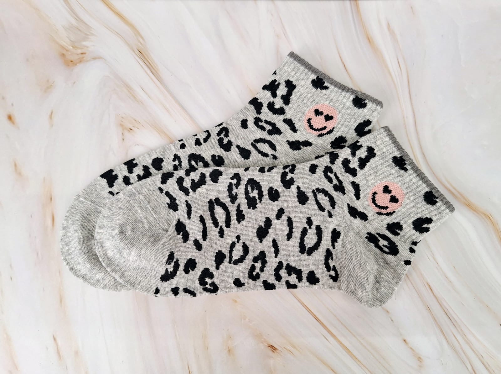 Leo Smiley Grau | Socken