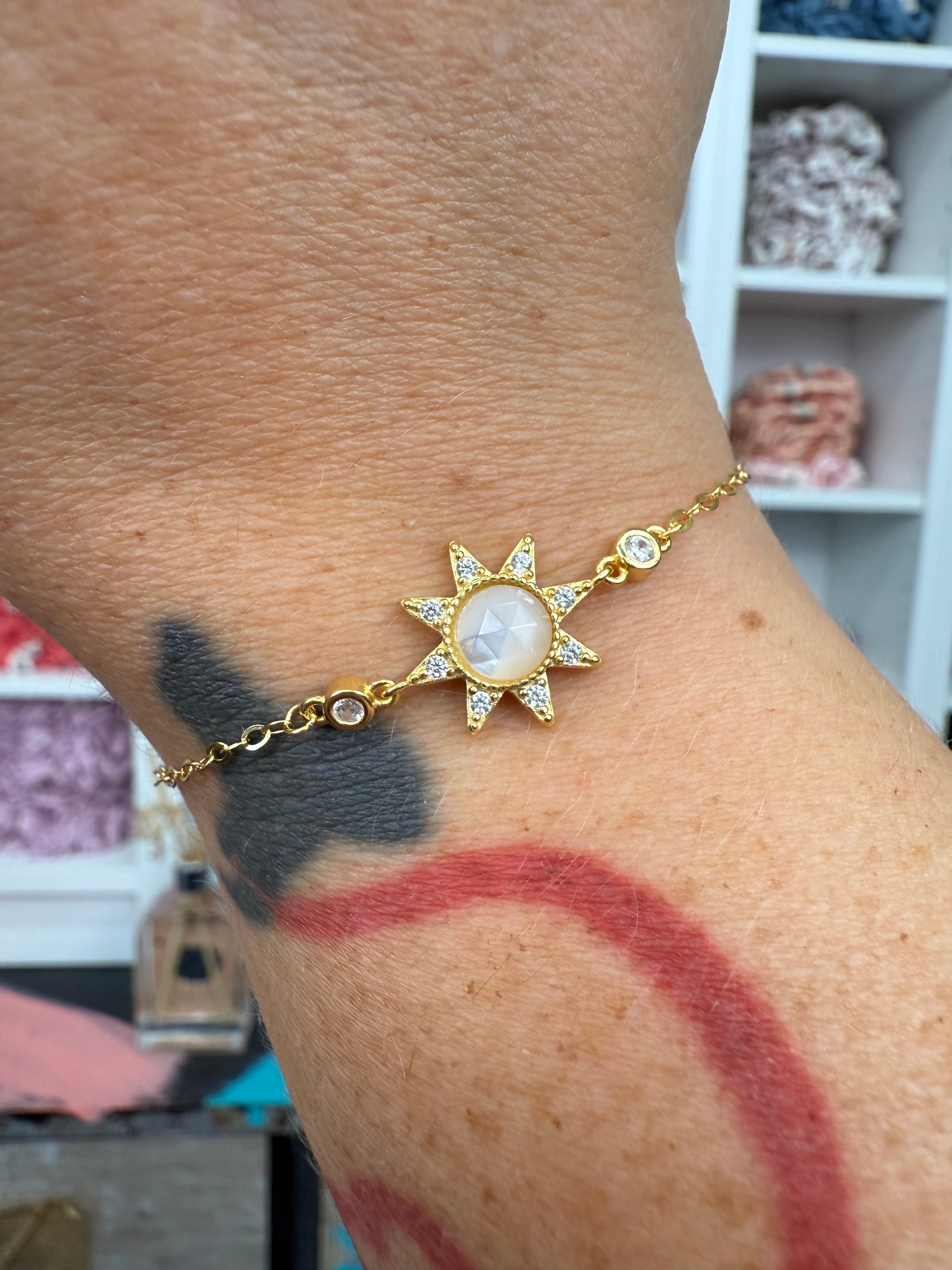 Mondstein Gold | Sonnen-Armband