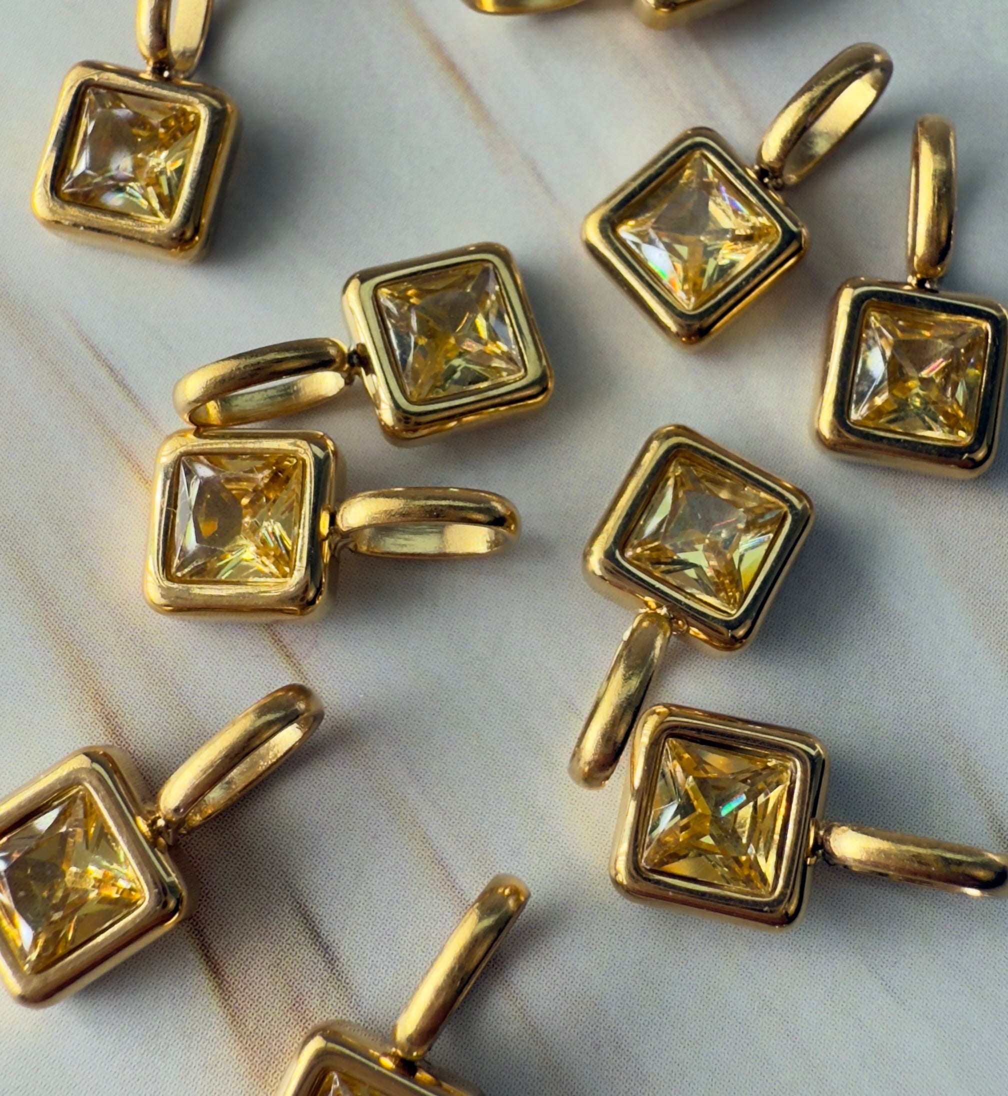 Geburtssteine Edelstahl vergoldet | Charms