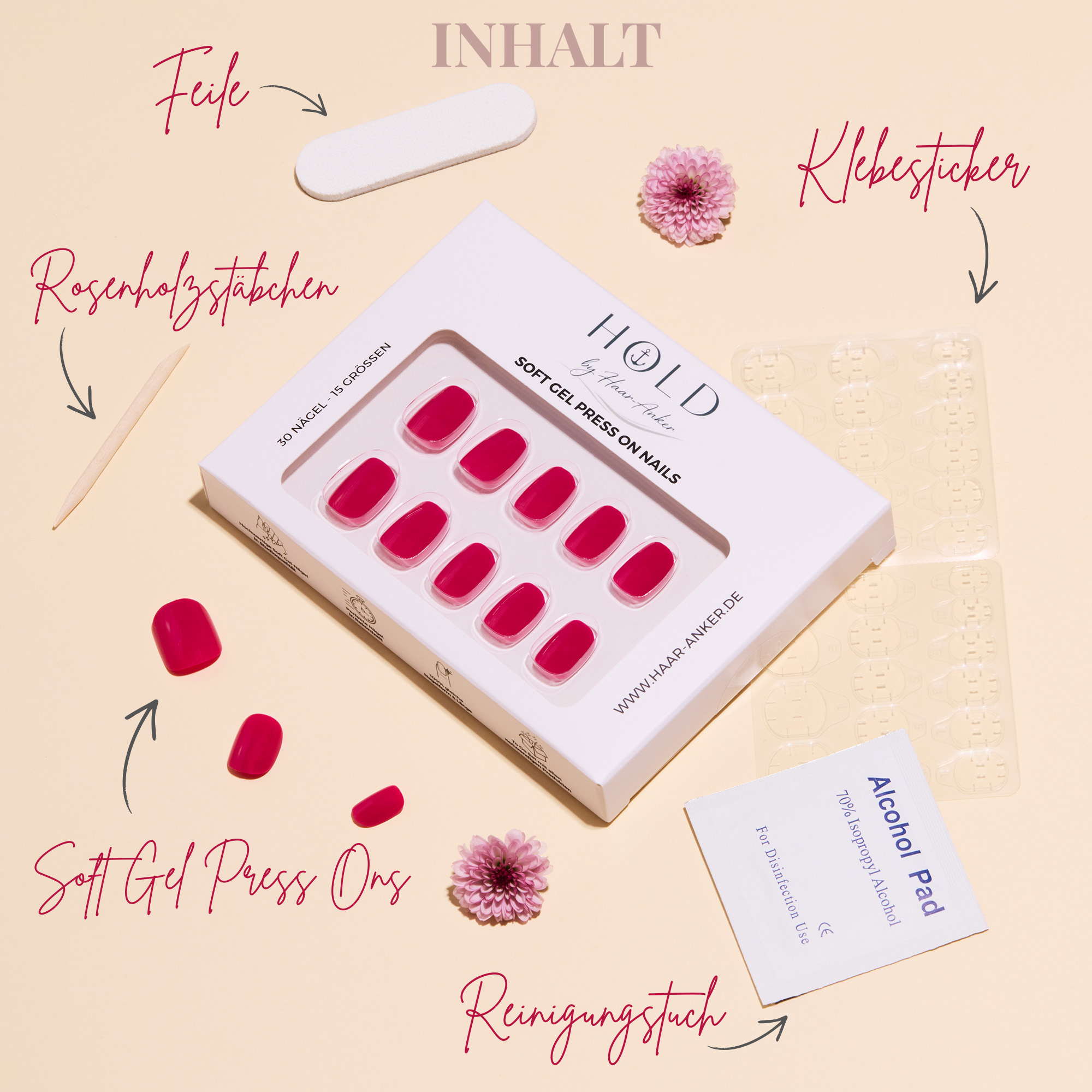 'Berry Crush' Soft Gel Press Ons | Short Round