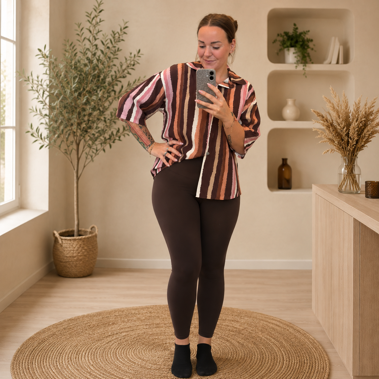 Bluse 'Brown-Stripes' | Bluse