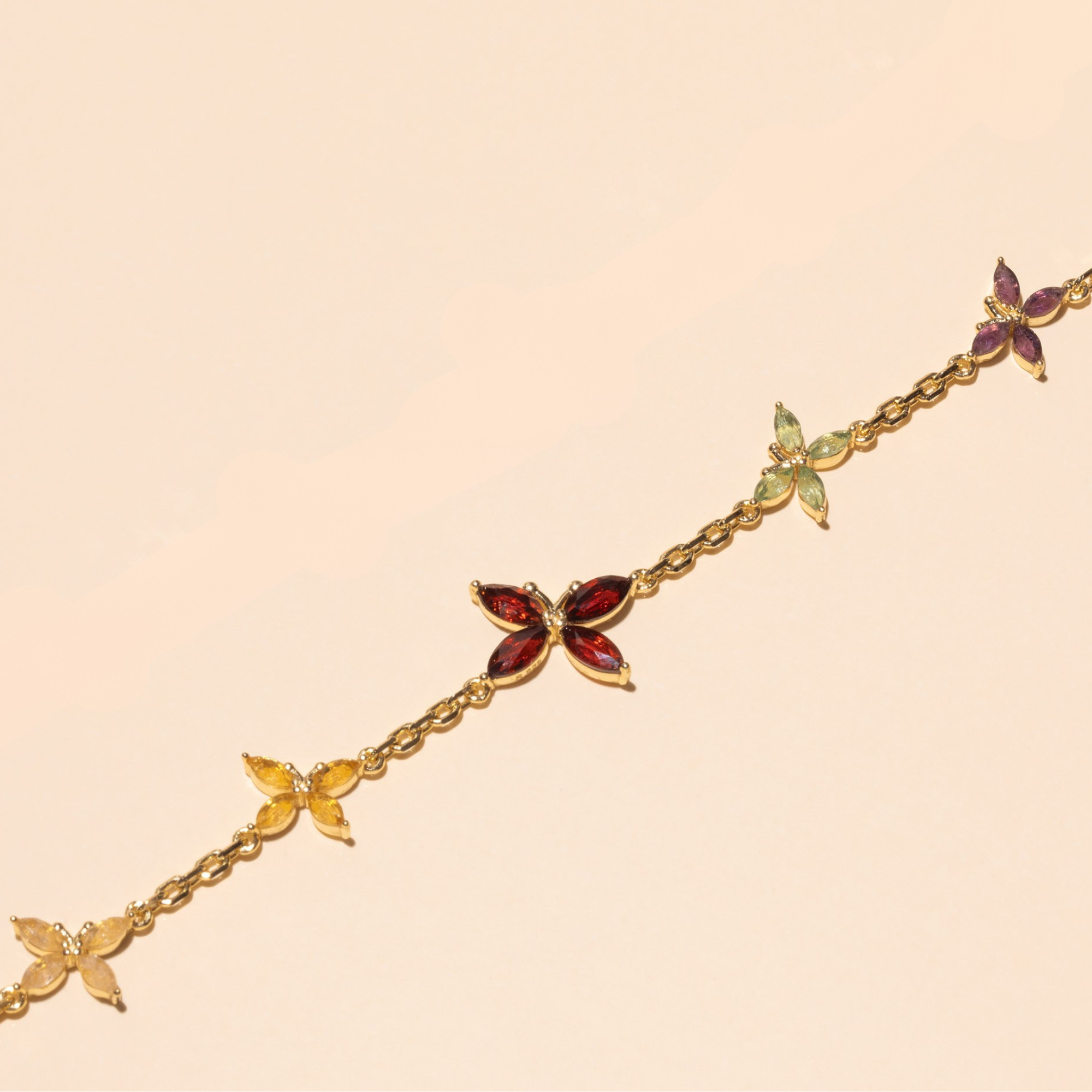 Armband 'Schmetterling mit Edelstein' – Gold | Armband