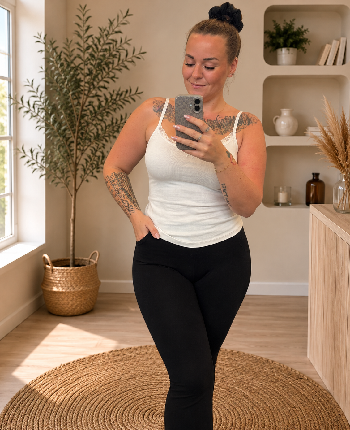 Basic-Top Spitze aus Bambus verschied. Farben | Shirt