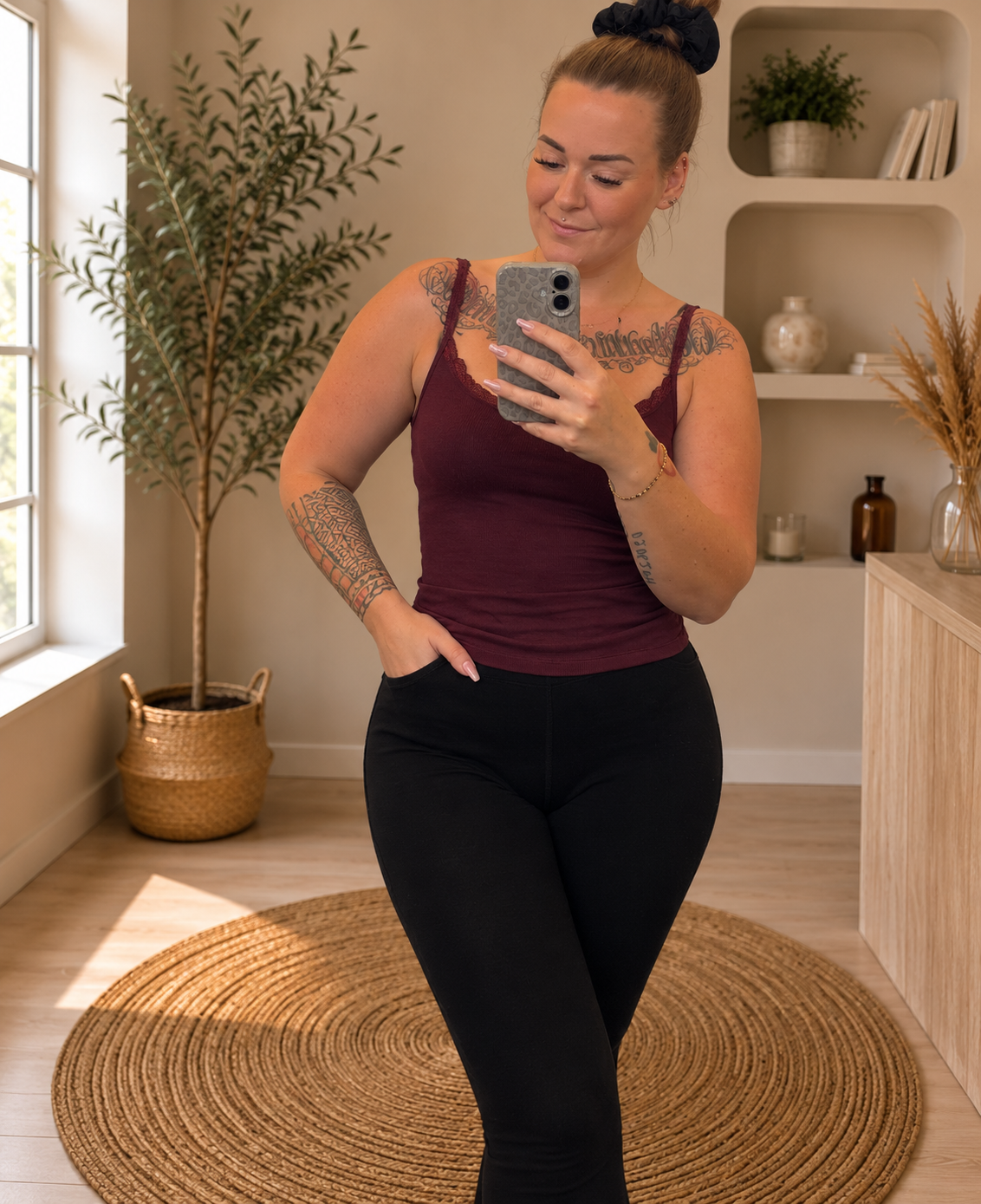 Basic-Top Spitze aus Bambus verschied. Farben | Shirt