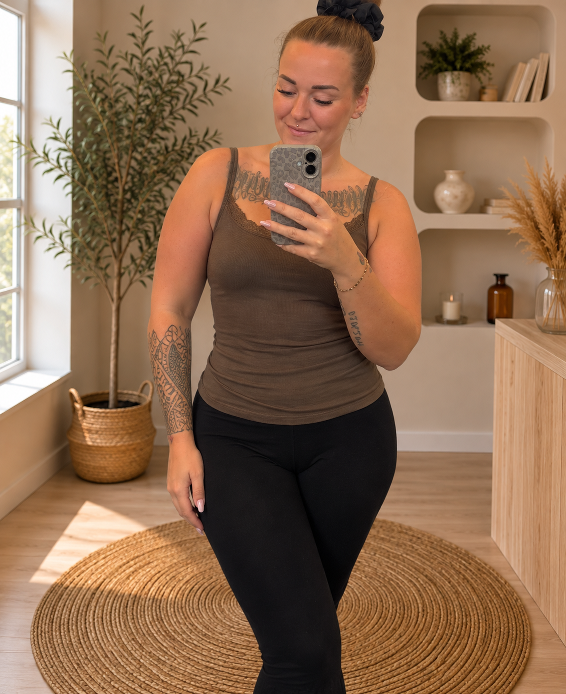 Basic-Top Spitze aus Bambus verschied. Farben | Shirt