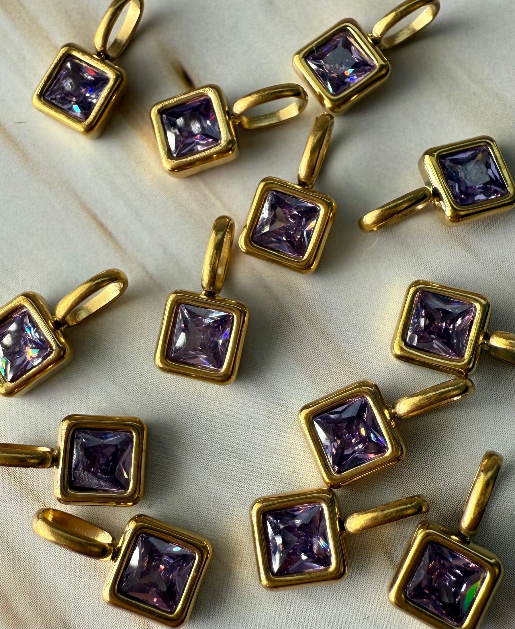 Geburtssteine Edelstahl vergoldet | Charms