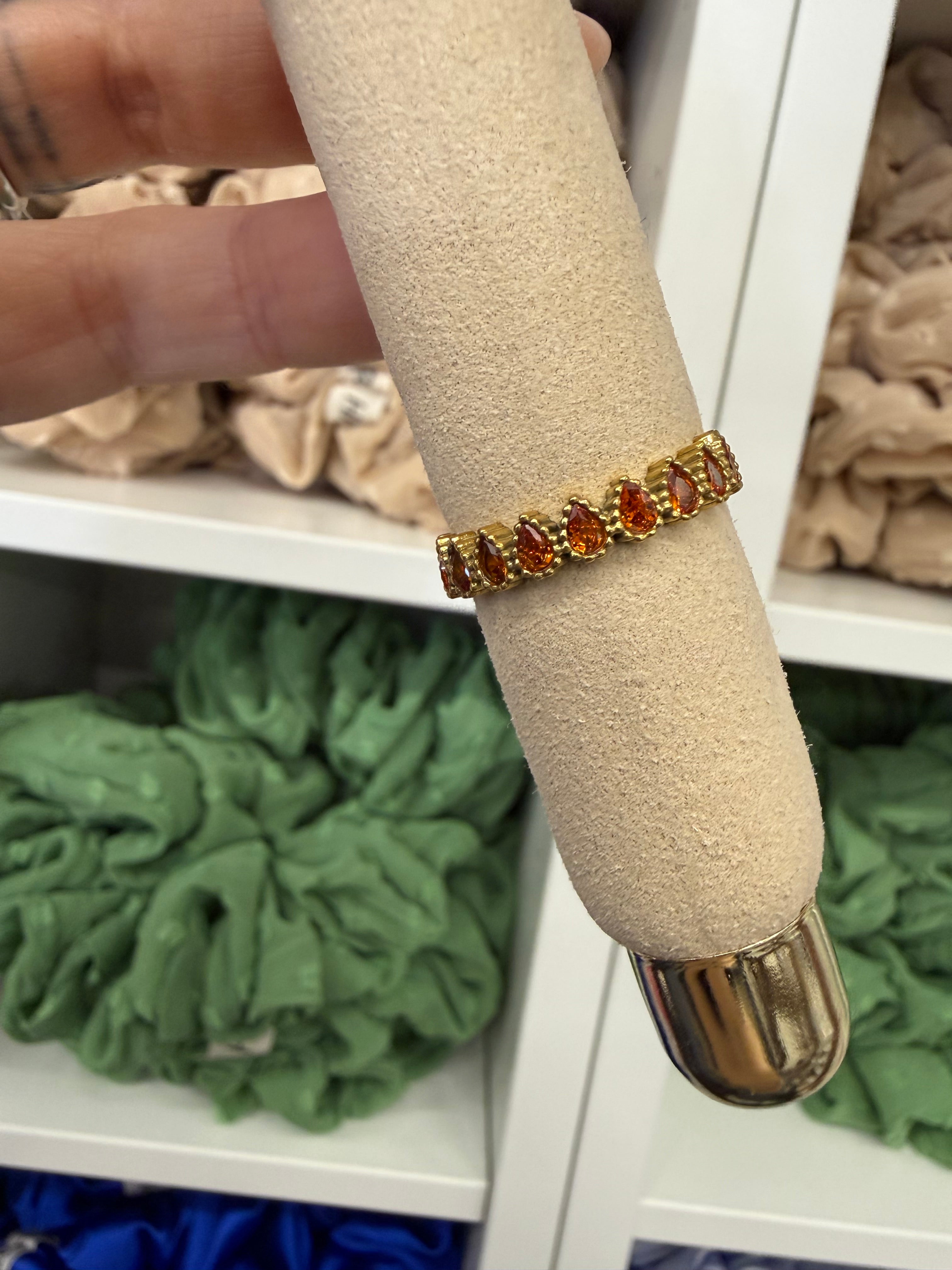 Ring kleine Tropfen Edelstahl vergoldet | Ring