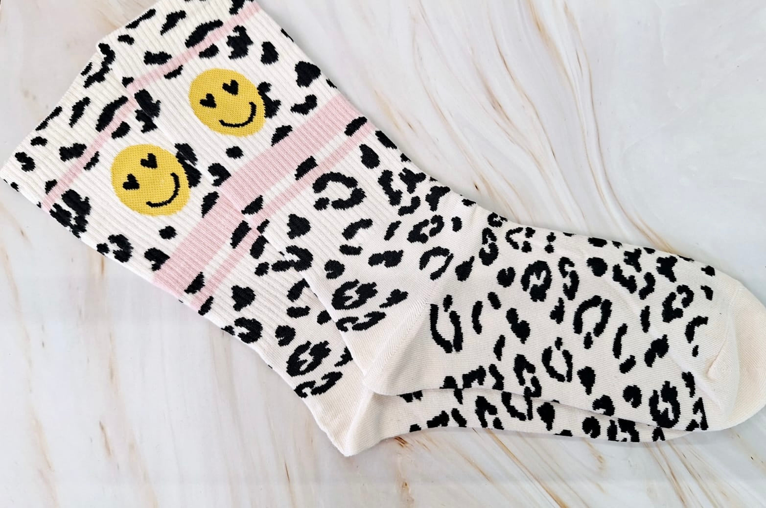 Leo Smiley Rosa lang | Socken