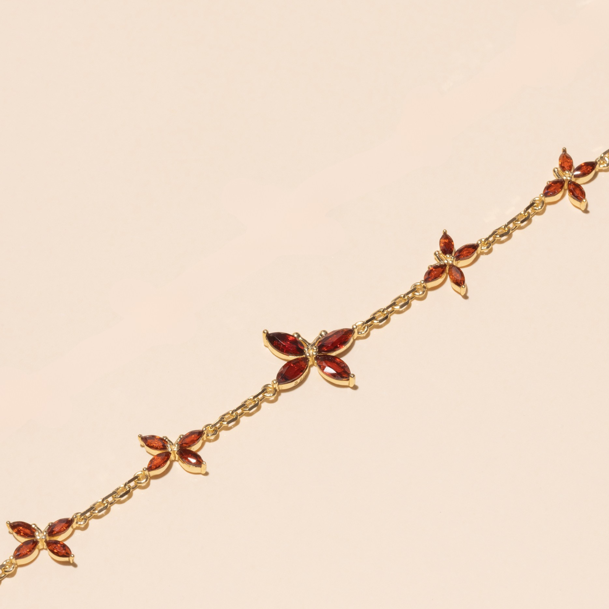 Armband 'Schmetterling mit Edelstein' – Gold | Armband