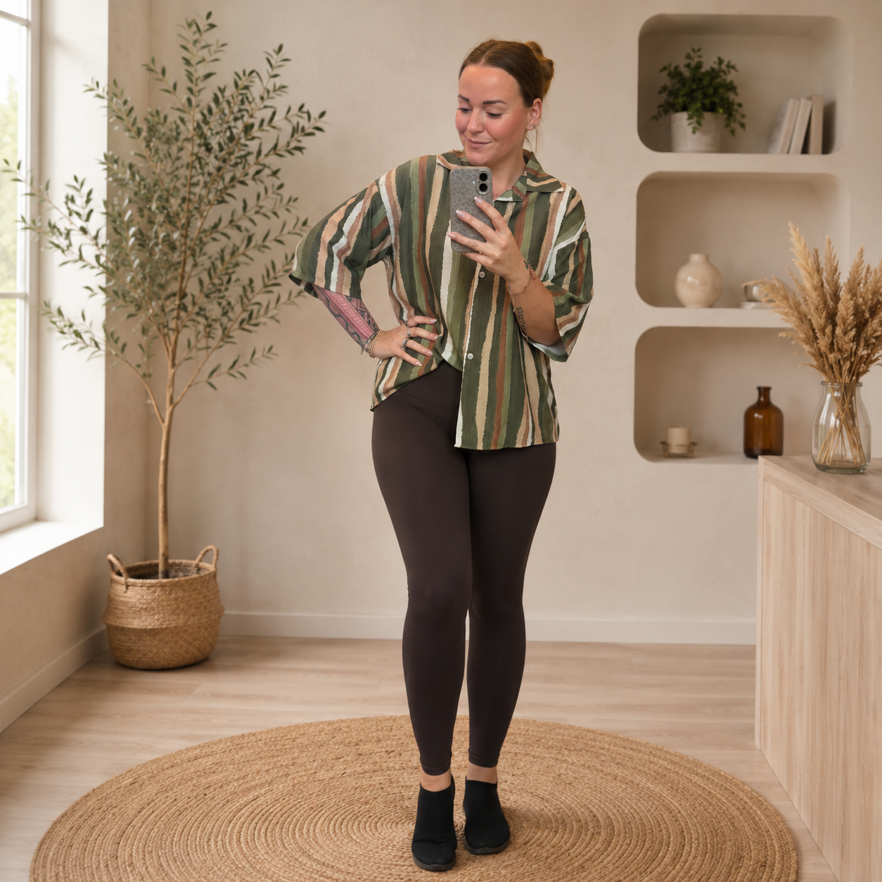 Bluse 'Green-Stripes' | Bluse