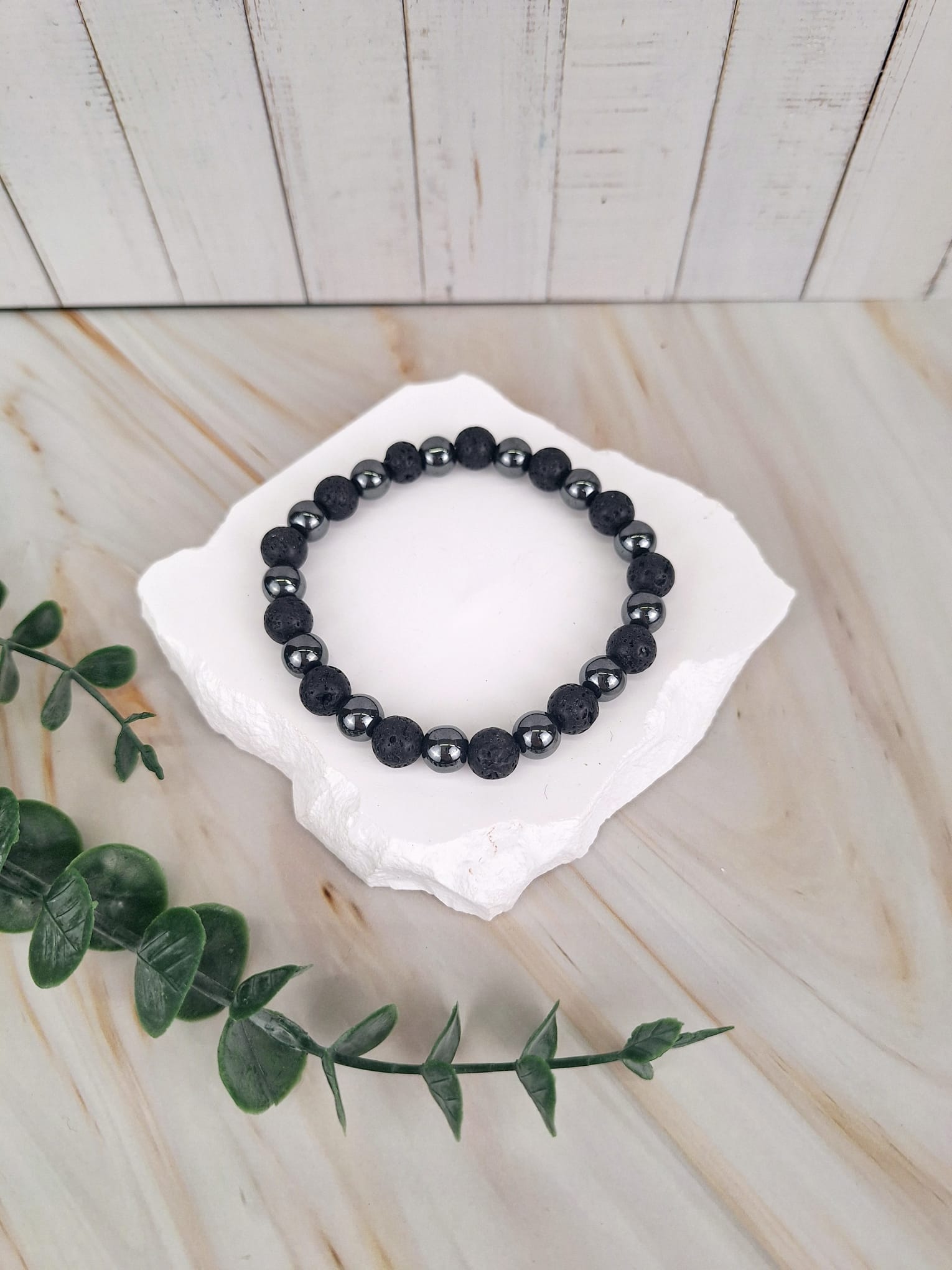 Lavastein - Hämatit | Männerarmband | HAAR-ANKER