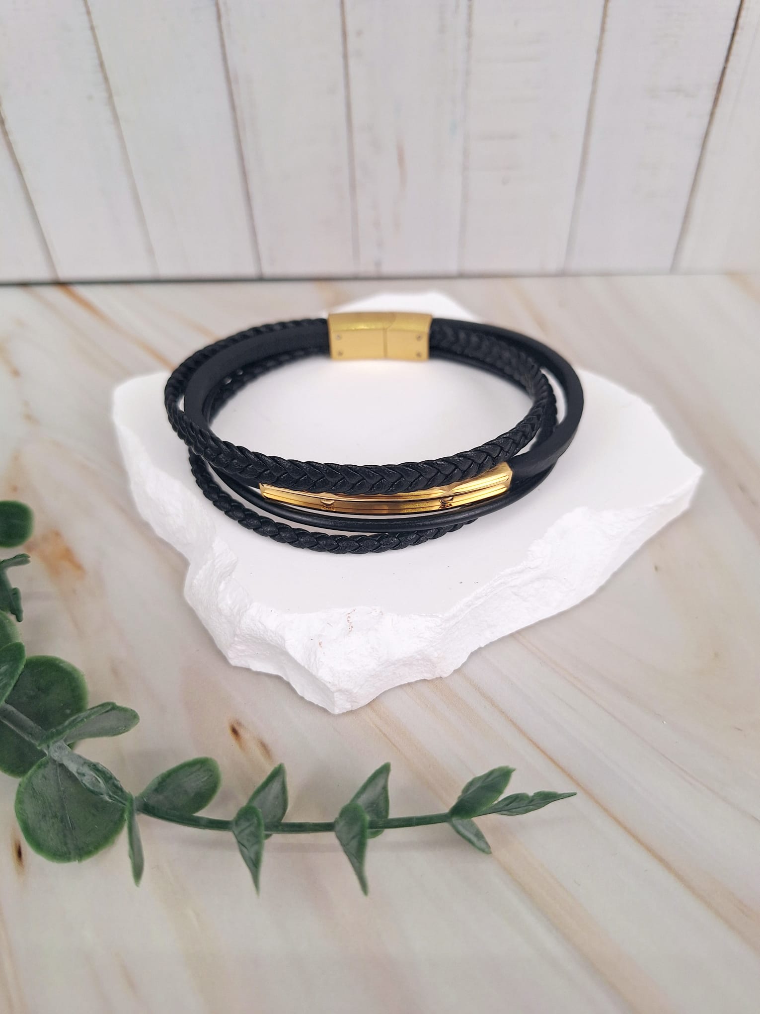 Lederarmband Edelstahl | Männerarmband | HAAR-ANKER
