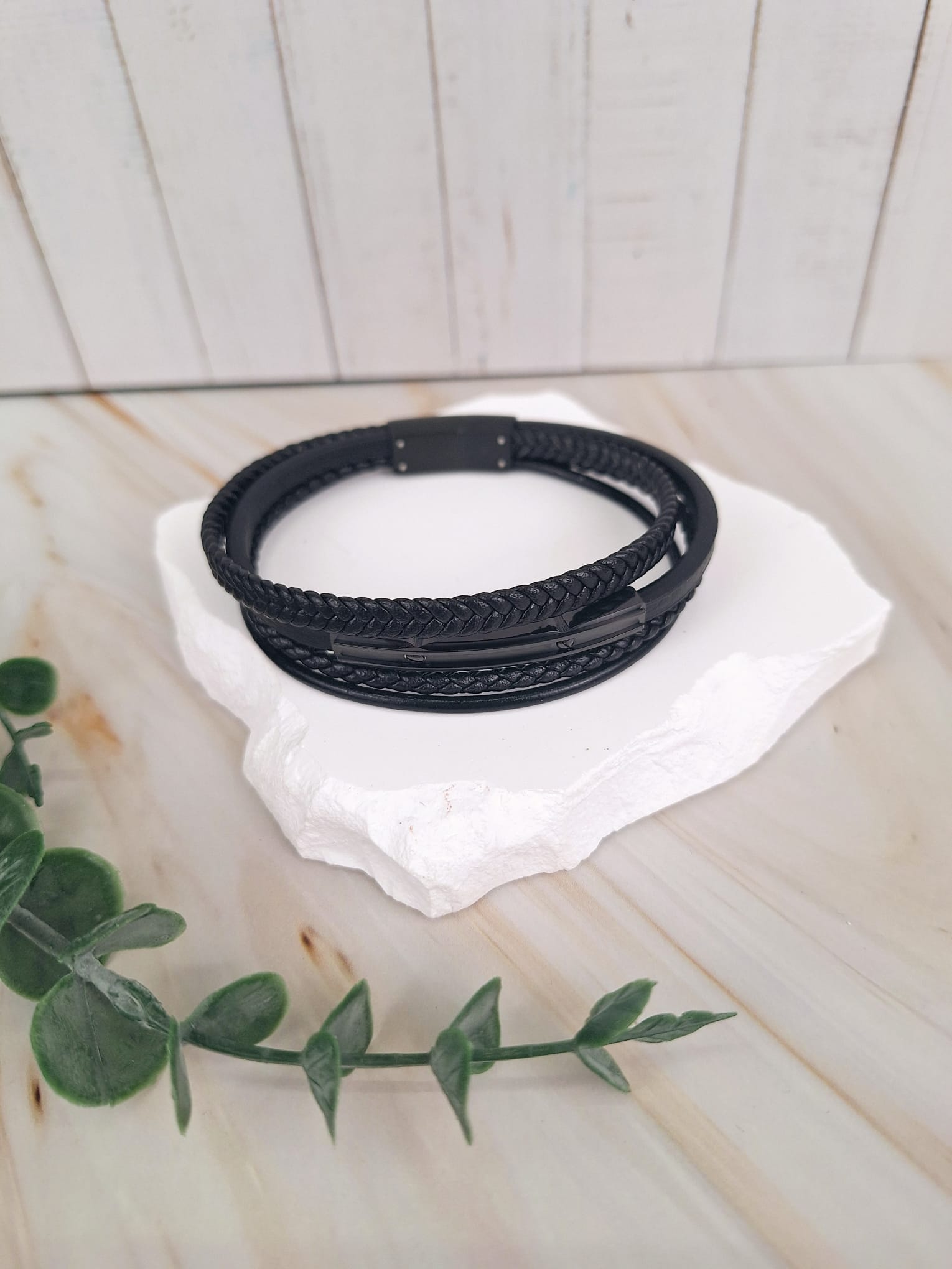 Lederarmband Edelstahl | Männerarmband | HAAR-ANKER