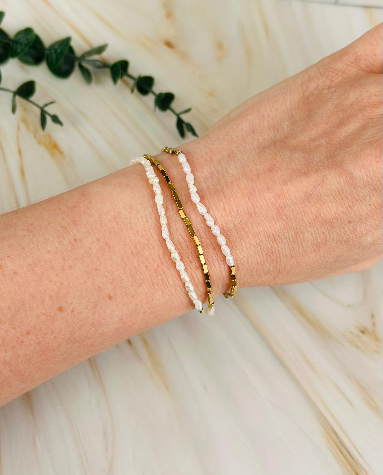 3er Armband "Süßwasserperle" | Armband Nr. 43