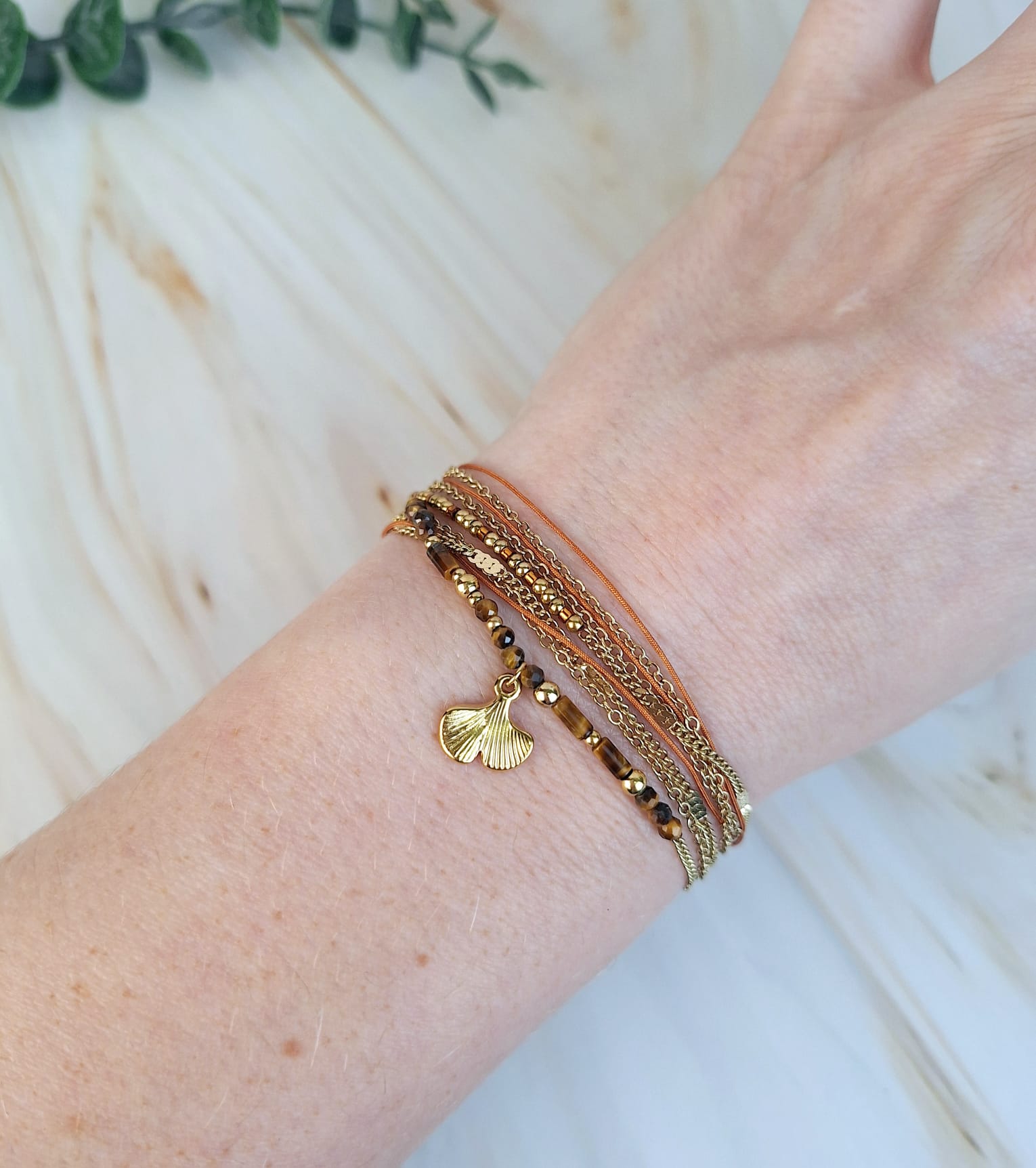 Armbänder 'Braun mit Steinen' verschied. Varianten | Armband | HAAR-ANKER