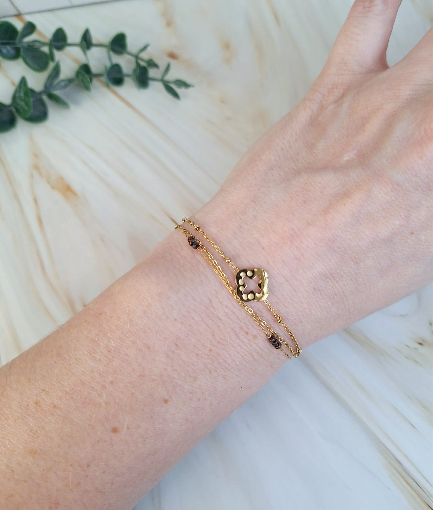 Armbänder 'Braun mit Steinen' verschied. Varianten | Armband | HAAR-ANKER