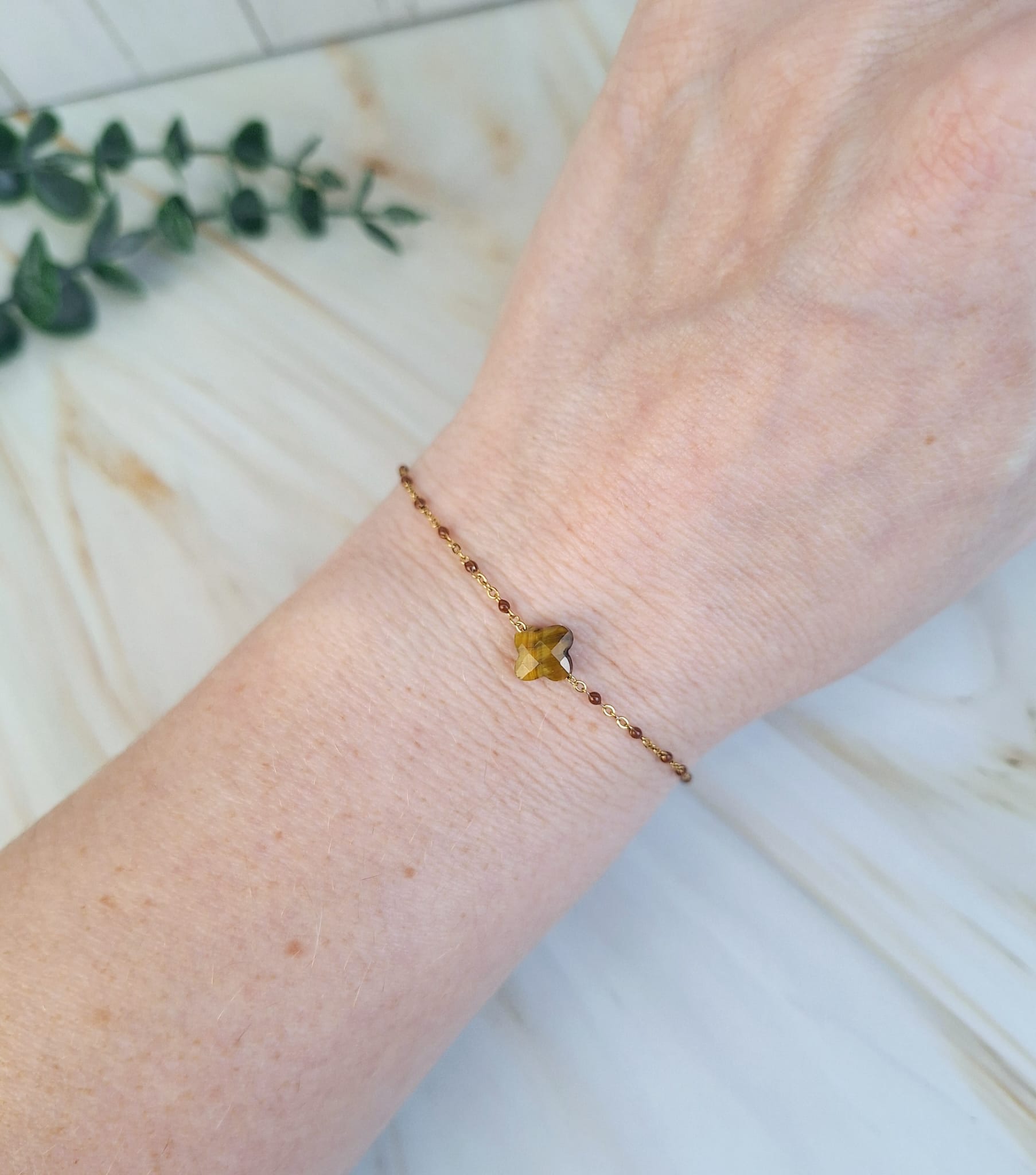 Armbänder 'Braun mit Steinen' verschied. Varianten | Armband | HAAR-ANKER