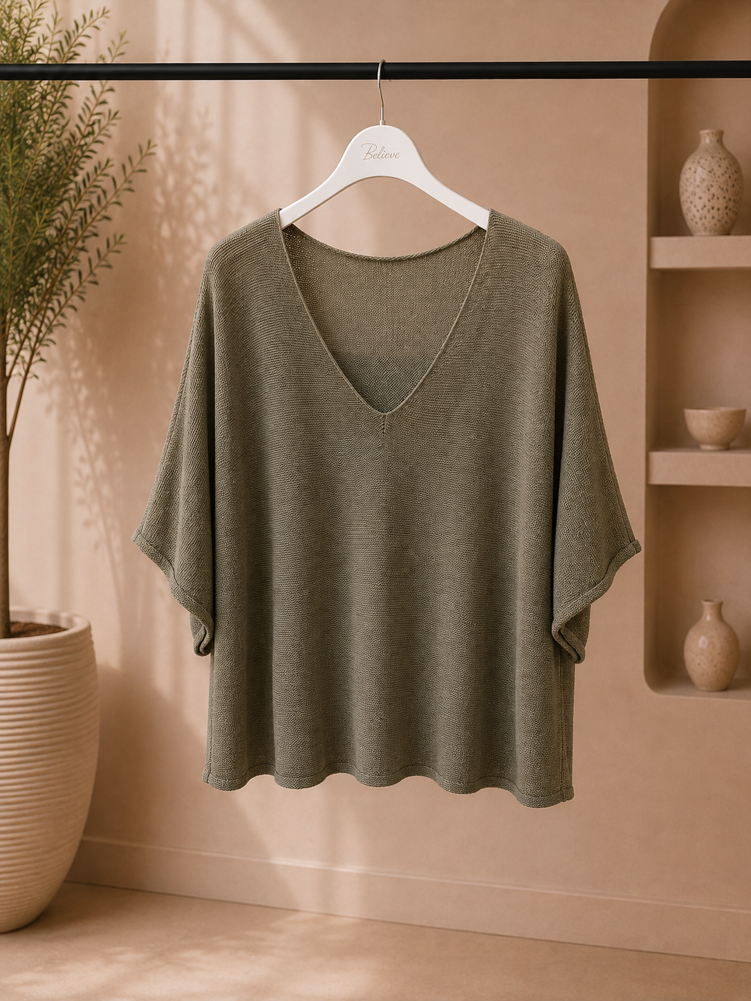 Strick-Oberteil Halbarm verschied. Farben | Shirt