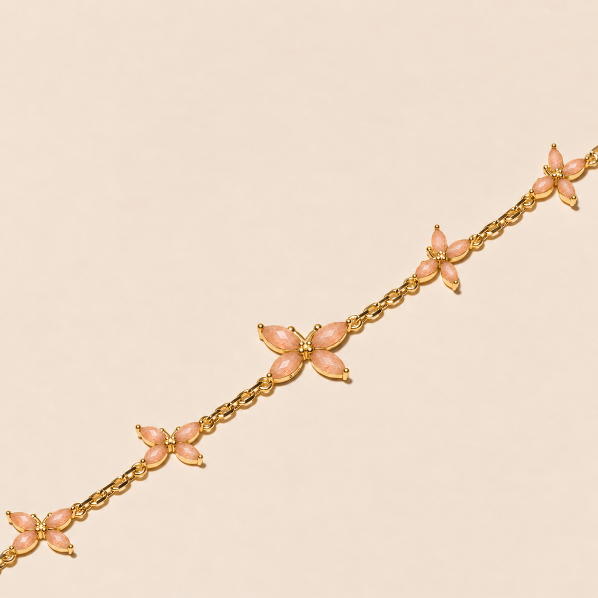 Armband 'Schmetterling mit Edelstein' – Gold | Armband