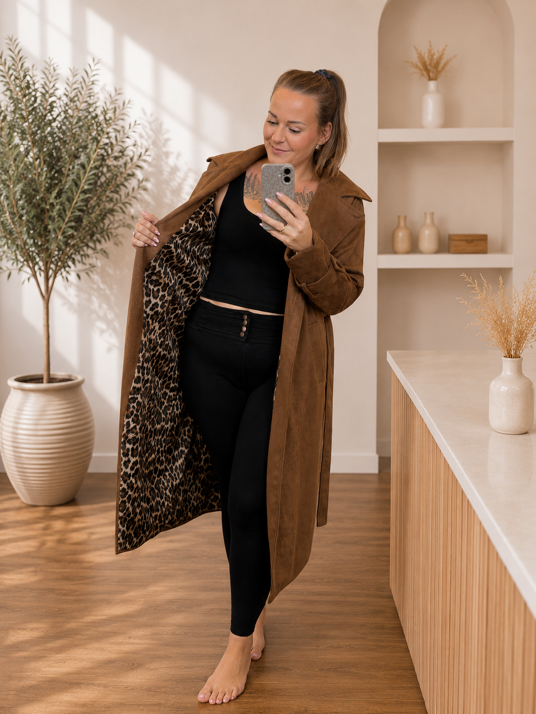 Trenchcoat Braun-Leo | Mantel