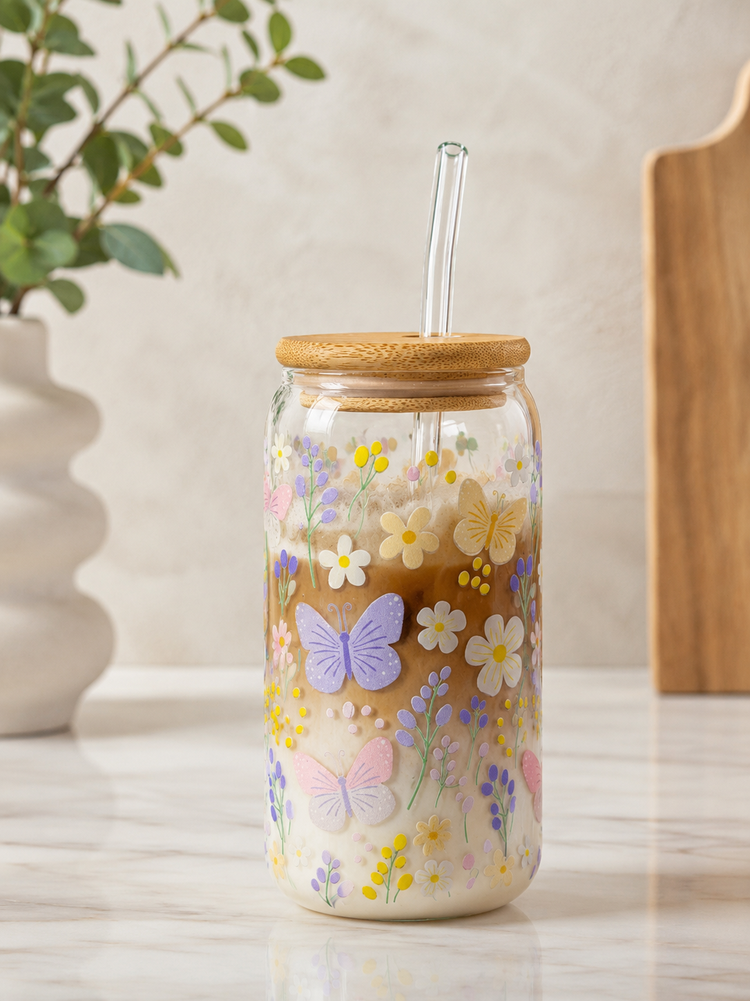 Butterfly Bloom – Clear | Trinkglas