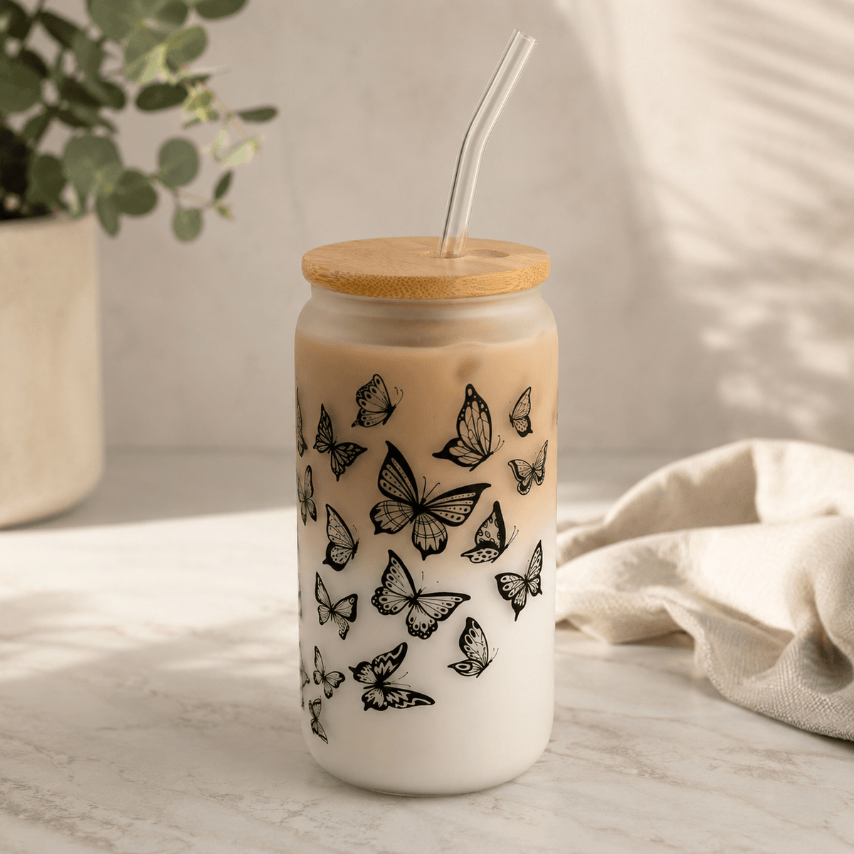 Butterfly - Milky | Trinkglas - HAAR-ANKER