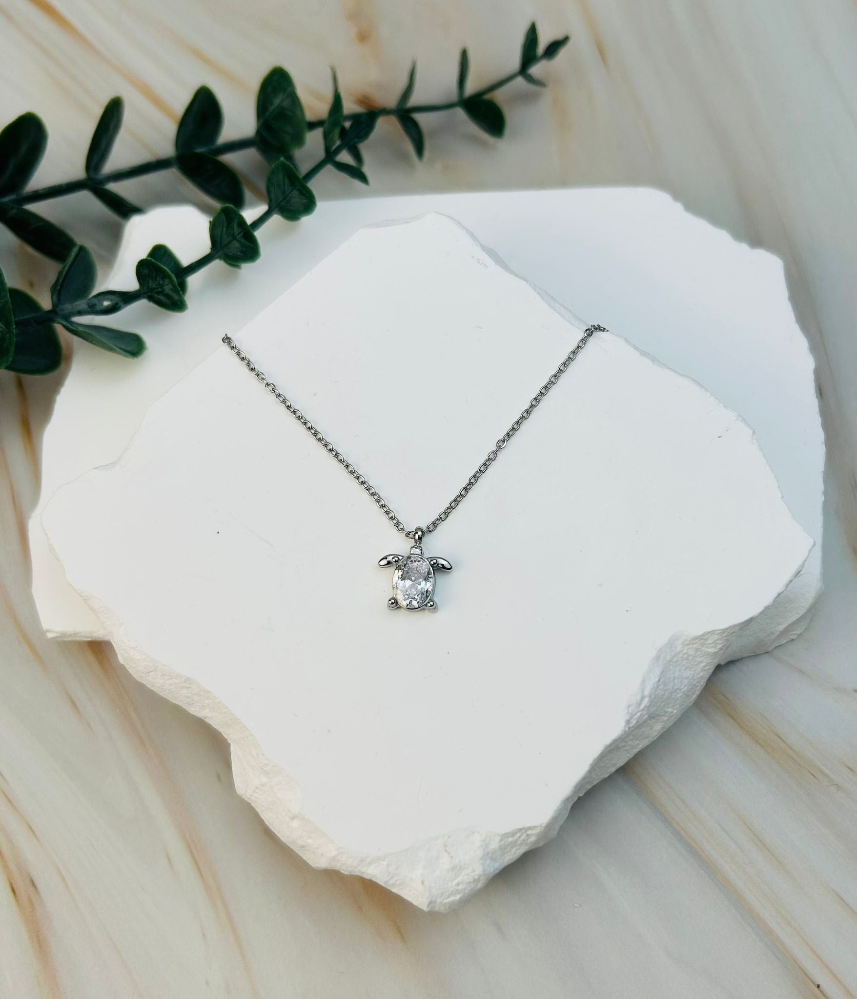 Schildkröte mit Stein | Halskette