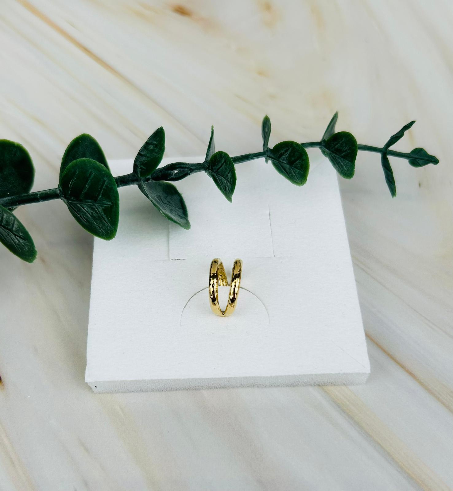 Doppelter Ring Edelstahl vergoldet | Earcuffs