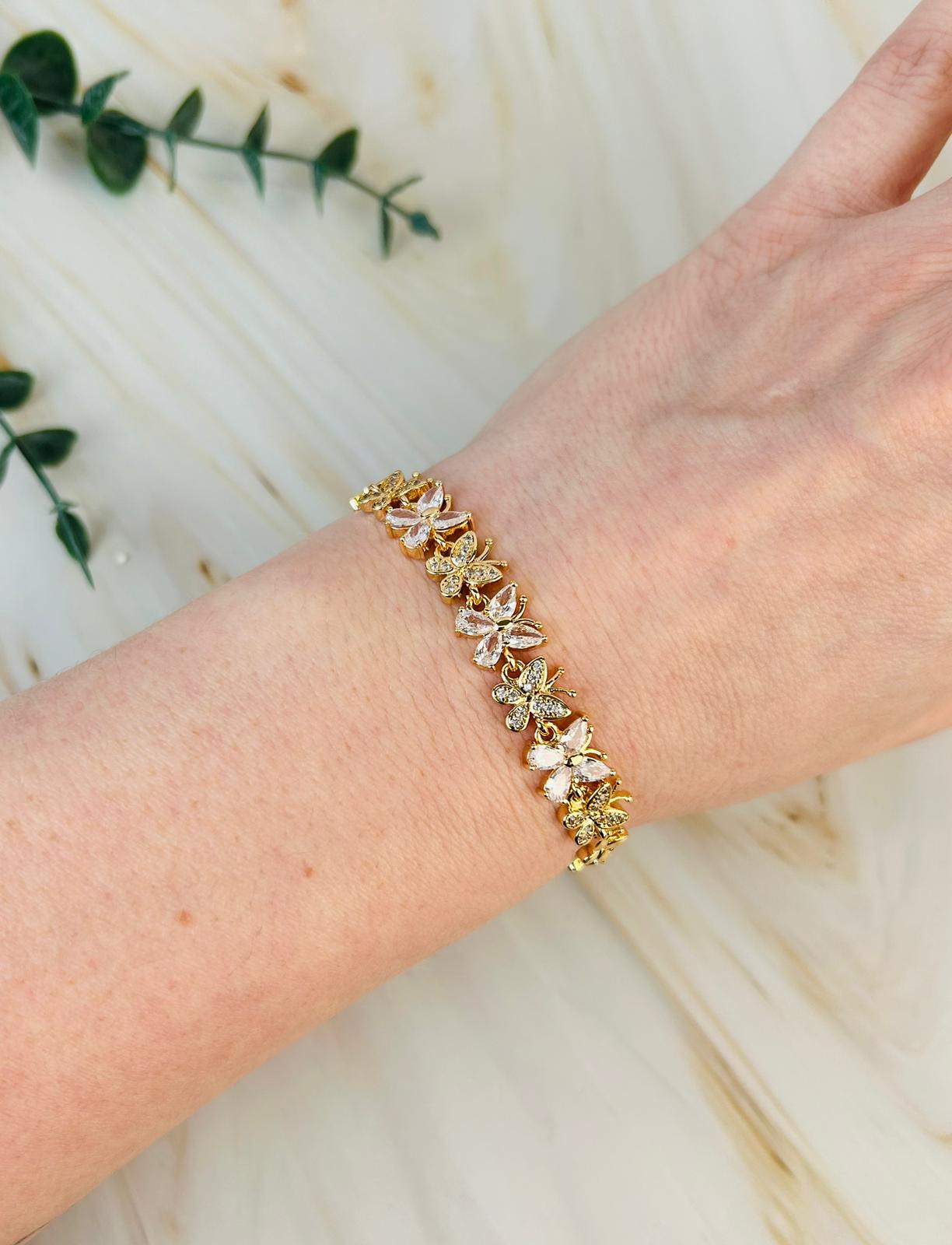 Schmetterlingsarmband vergoldet | Armband