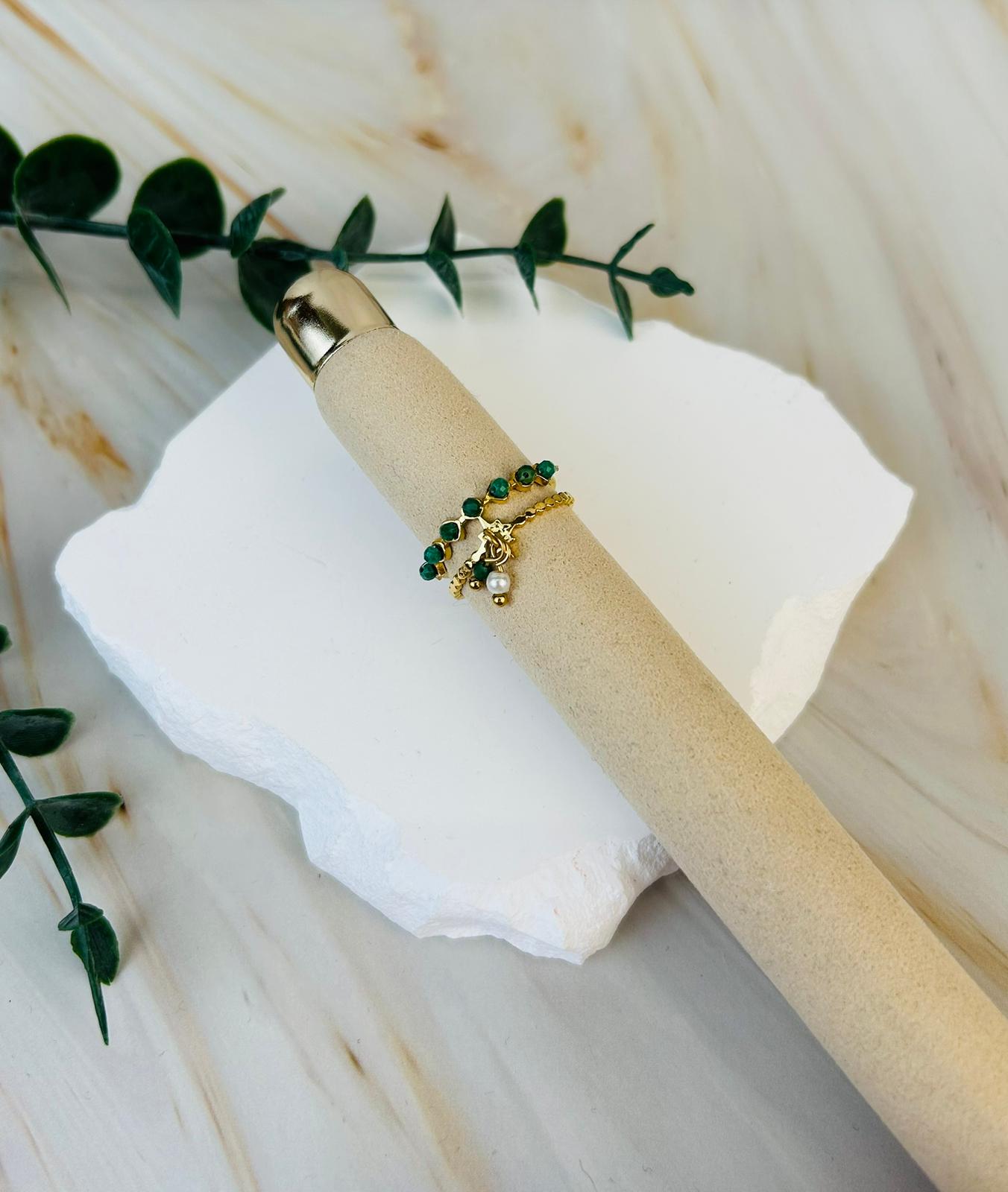 Ring 'Cleo' zweireihig verschied. Farben | Ring