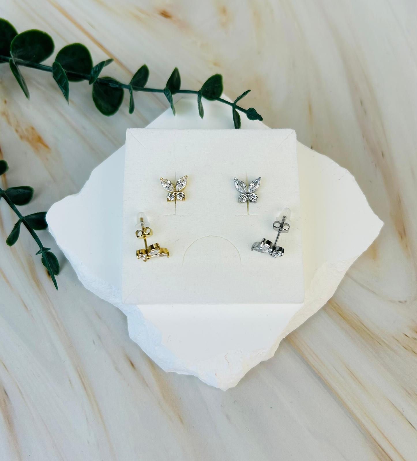 'Schmetterling' in Silber & Gold | Ohrringe