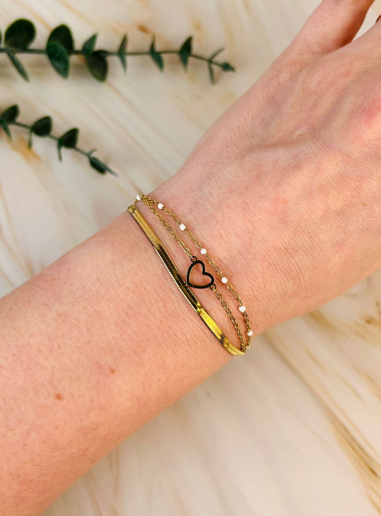 Herzarmband mit bunten Steinchen | Armband Nr. 4