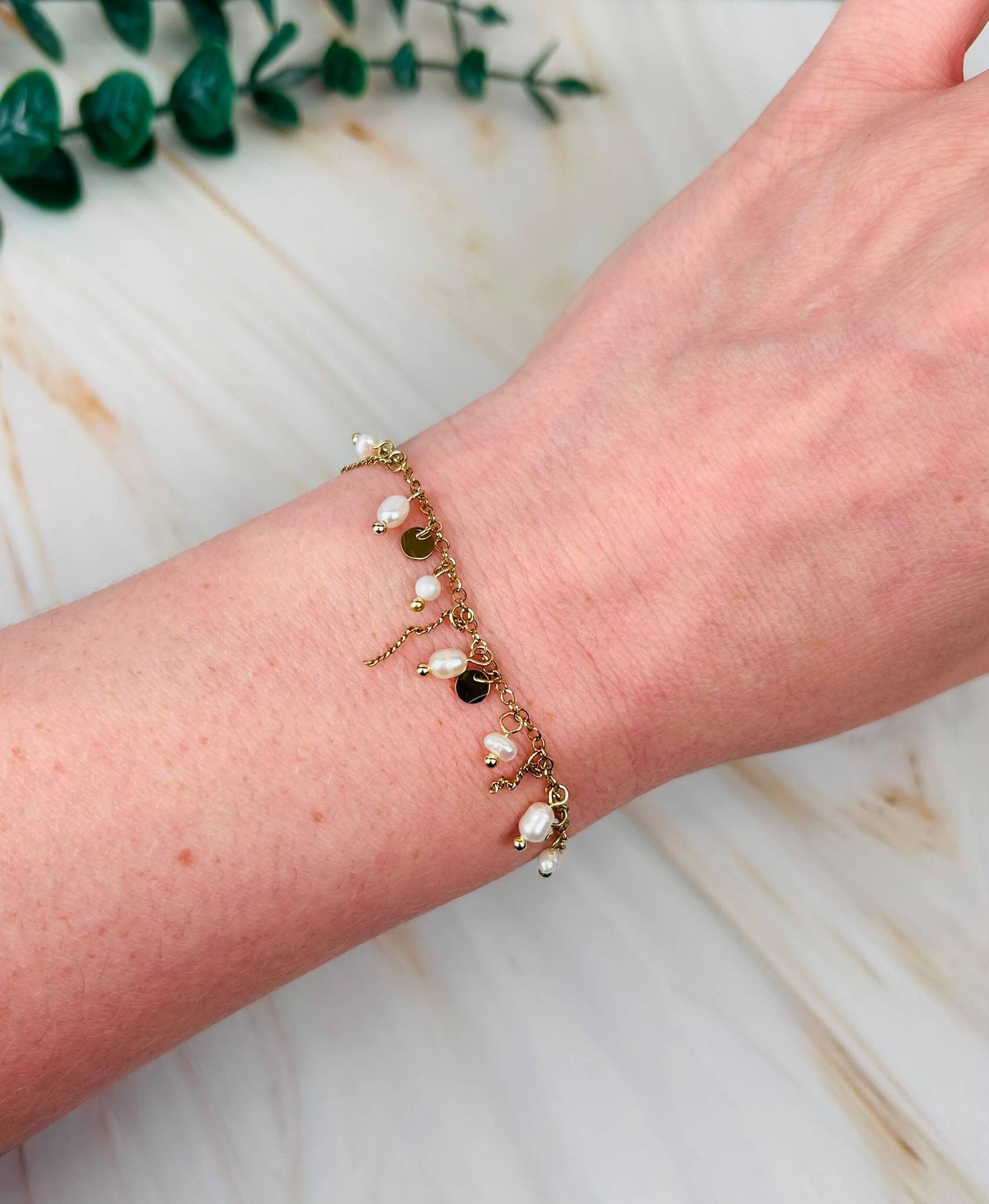 Armband 'Perlen & Plättchen' | Armband Nr. 48 - HAAR-ANKER